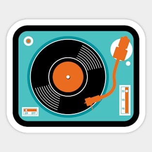 Record player turntable design with record Sticker